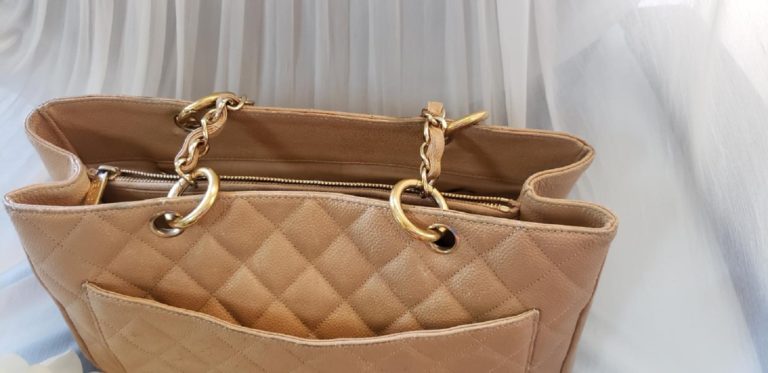 Authentic Chanel Beige Caviar GST Gand Shopping Tote - Image 7