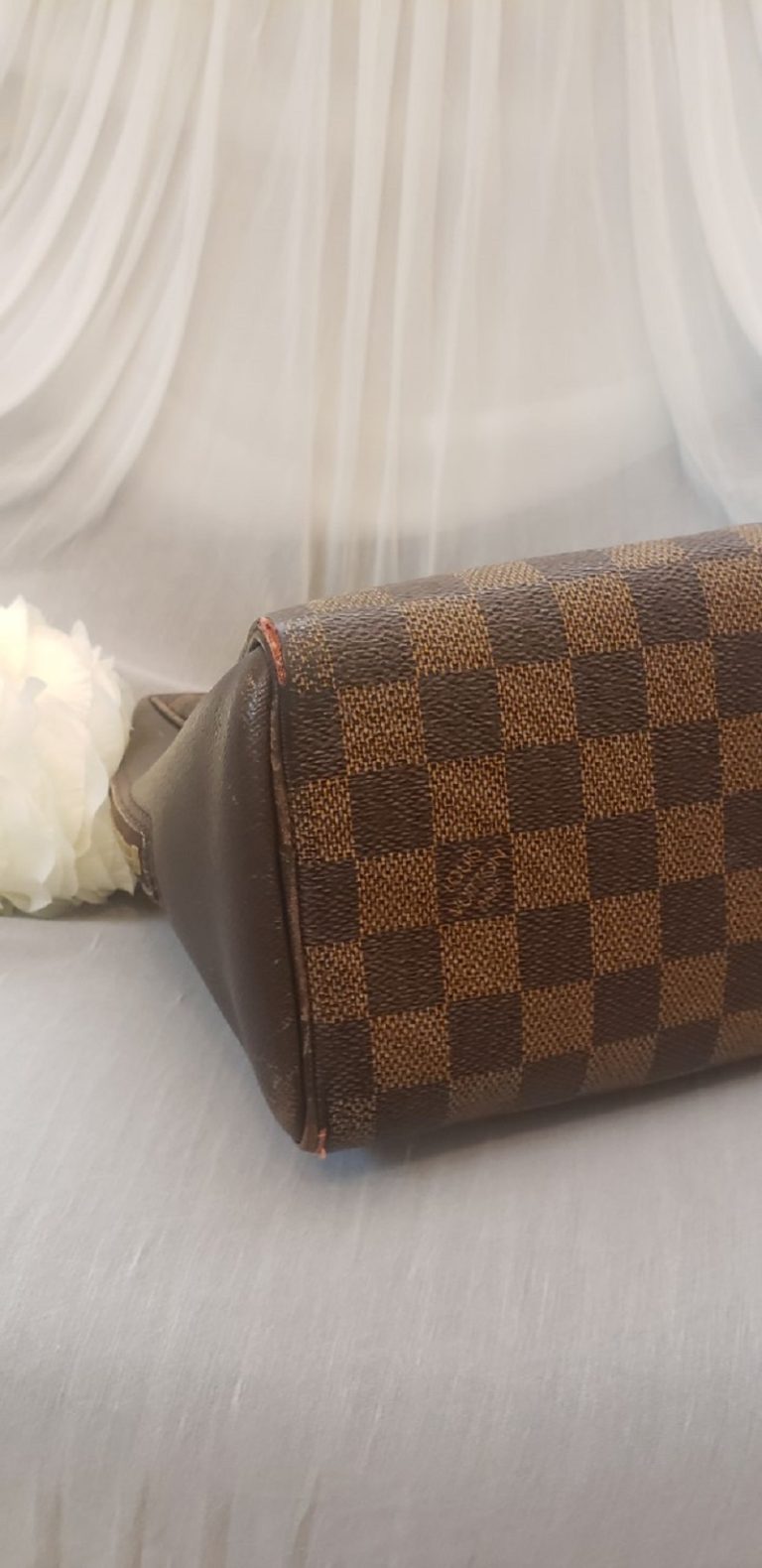 Louis Vuitton Brera Ebene Brown Damier Leather Shoulder Bag - Image 9