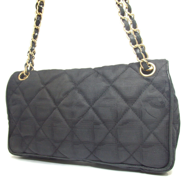 Chanel Classic Flap Travel Line Quilted Small Black Nylon Satchel - Image 2